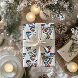 クリスマス鮮やかビレッジレターVクリスマス ラッピングペーパー