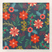 クリスマス鮮やかフローラコースター ガラスコースター (正面)