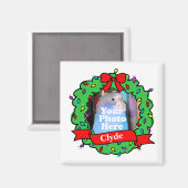 クリスマス鳥写真リース マグネット (正面/裏面)