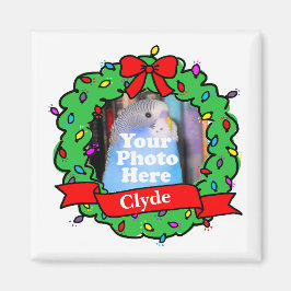 クリスマス鳥写真リース マグネット