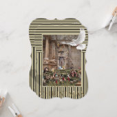 クリスマス鳩出生フラットグリーティングカードイエス カード (正面/裏面インサイチュ)