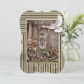 クリスマス鳩出生フラットグリーティングカードイエス カード (スタンド正面)