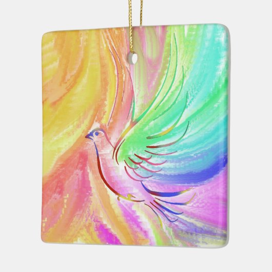 クリスマス鳩 セラミックオーナメント (左)