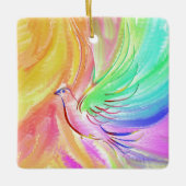 クリスマス鳩 セラミックオーナメント (正面)