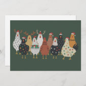 クリスマス鶏農場ライト動物愛好家ギフト シーズンカード (正面/裏面)