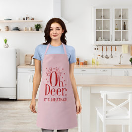 クリスマス鹿おもしろいイラストレーションエプロン エプロン