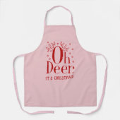 クリスマス鹿おもしろいイラストレーションエプロン エプロン (正面)