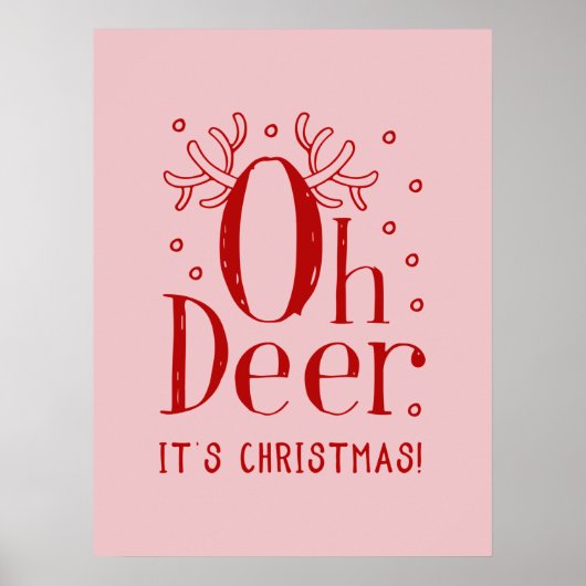 クリスマス鹿おもしろいイラストレーションポスター ポスター (正面)