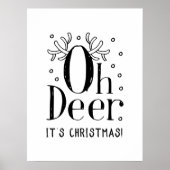 クリスマス鹿おもしろいイラストレーションポスター ポスター (正面)