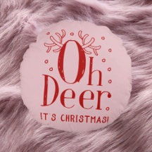 クリスマス鹿おもしろいイラストレーション円枕