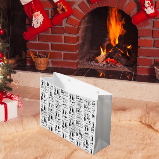 クリスマス鹿おもしろいイラストレーション大抱き枕 ラージペーパーバッグ