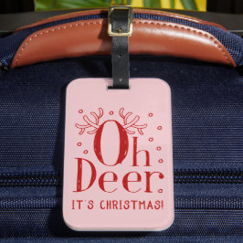 クリスマス鹿おもしろいイラストレーション荷札 ラゲッジタグ