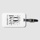 クリスマス鹿おもしろいイラストレーション荷札 ラゲッジタグ (正面横)