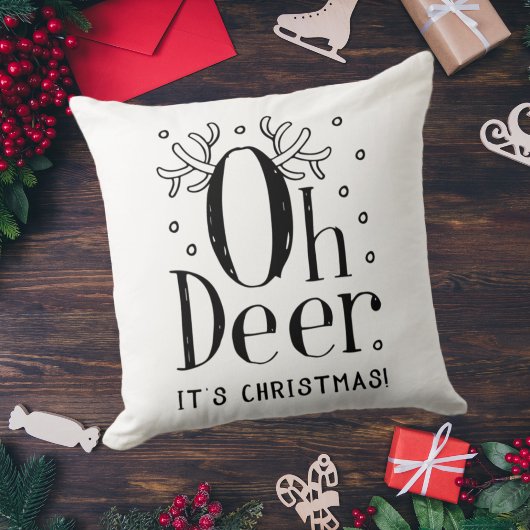 クリスマス鹿おもしろいイラストレーション装飾用クッション クッション