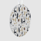 クリスマス鹿と葉の喜びの挨拶コレクション オーナメント (正面)