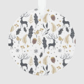 クリスマス鹿と葉の喜びの挨拶コレクション オーナメント (裏面)