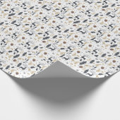 クリスマス鹿と葉の喜びの挨拶コレクション ラッピングペーパー (角)