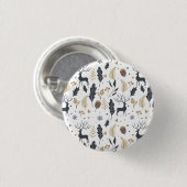 クリスマス鹿と葉の喜びの挨拶コレクション 缶バッジ (正面&裏面)