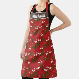 クリスマス鹿のパターン エプロン