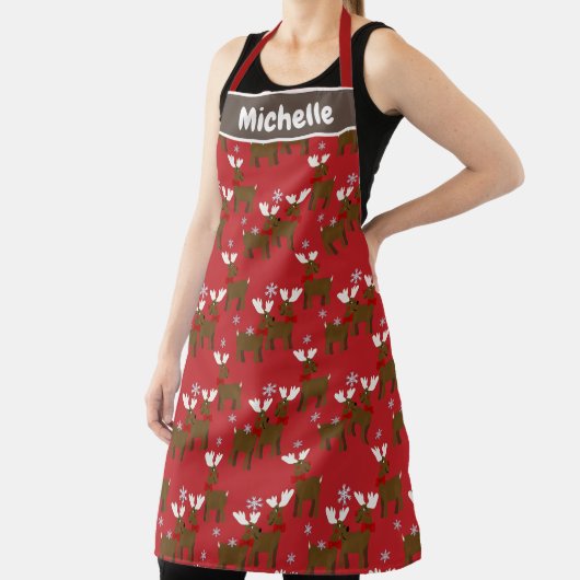 クリスマス鹿のパターン エプロン (インサイチュ)