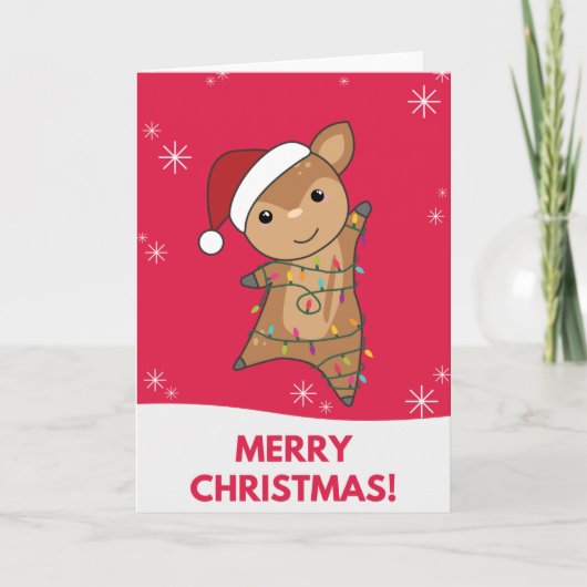 クリスマス鹿の冬の動物カード カード (正面)