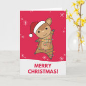 クリスマス鹿の冬の動物カード カード (黄色い花)