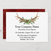 クリスマス鹿の角カンパニー パーティー 招待状 (正面/裏面)