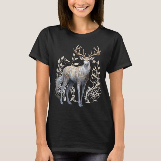 クリスマス🎄鹿🦌オリーブ他のトナカイ Tシャツ (正面)