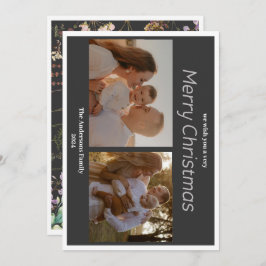 クリスマス２ フォト ボタニカル フローラル ホリデー カード