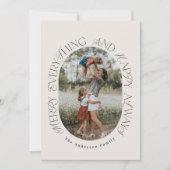 クリスマス1フォトアーチ水彩植物フローラ シーズンカード (正面)