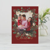 クリスマス1フォトアーチ水彩植物フローラ シーズンカード (スタンド正面)