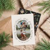 クリスマス1フォトアーチ水彩植物フローラ シーズンカード