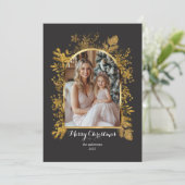 クリスマス1フォトアーチ水彩植物フローラ シーズンカード (スタンド正面)