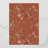 クリスマス1フォトアーチ水彩植物フローラ 箔シーズンカード (裏面)