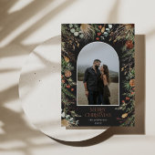 クリスマス1フォトアーチ水彩植物フローラ 箔シーズンカード