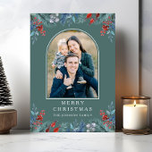 クリスマス1フォトアーチ水彩植物園 シーズンカード