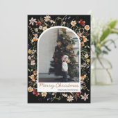 クリスマス1フォトアーチ水彩植物学フローラ シーズンカード (スタンド正面)