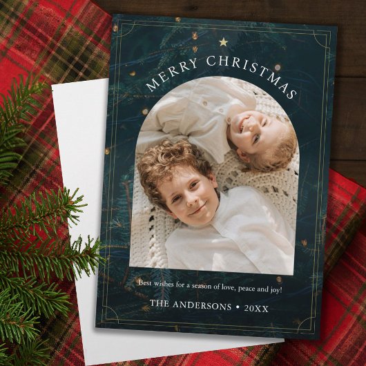 クリスマス1フォトアーチ素朴クリスマスツリー シーズンカード