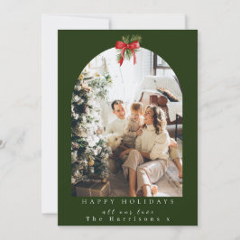 クリスマス1フォトアーチ葉紅弓 シーズンカード