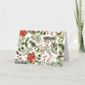 クリスマス1フォトウォーターカラーベリーフローラファミリー カード (裏面)