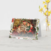 クリスマス1フォトウォーターカラーベリーフローラファミリー カード (黄色い花)