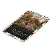 クリスマス1フォトウォーターカラーボタニックベリー マグネット (左側)