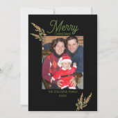 クリスマス1フォトウォーターカラーモダン植物学 シーズンカード (正面)