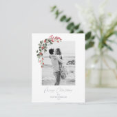 クリスマス1フォトウォーターカラー植物性フローラ シーズンカード (スタンド正面)