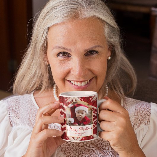 クリスマス1フォトエレガントフェスティバルスクリプト マグカップ