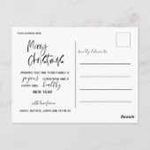 クリスマス1フォトシンプルタイポグラフィ ポストカード (裏面)