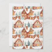 クリスマス1フォトジンジャーブレッドパターンホリデーカード シーズンカード (裏面)