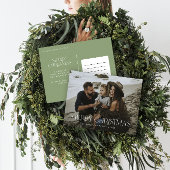 クリスマス1フォトセージ緑モダンタイポグラフィ ポストカード