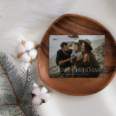 クリスマス1フォトセージ緑モダンタイポグラフィ ポストカード