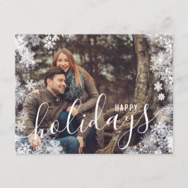 クリスマス1フォトホリデーポストカードスノーフレークアイス シーズンポストカード